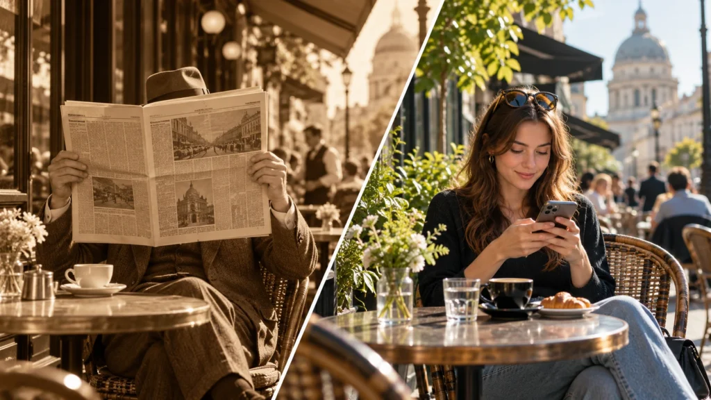 Stratégie digitale : de la lecture du journal hier aux réseaux sociaux sur smartphone aujourd’hui